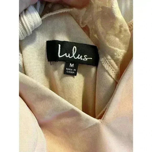 Lulu’s Romantic Ways Blush Pink Lace Button Back Maxi Dress M - Picture 9 of 9